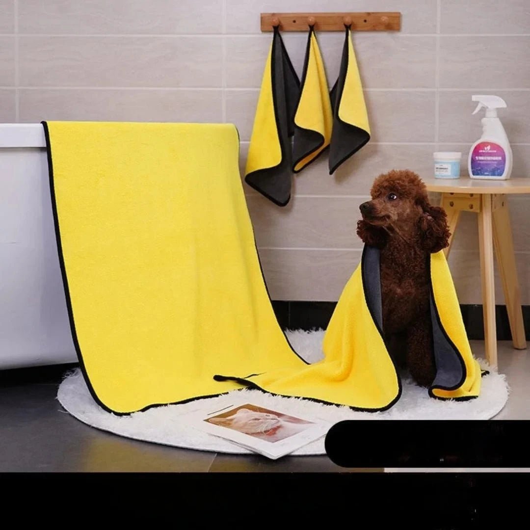 New Quick - Drying Dog And Cat Towels Soft Fiber Towels Absorbent Bath Towel Pet Bathrobe Convenient Cleaning Towel Pet Supplies - Furbury