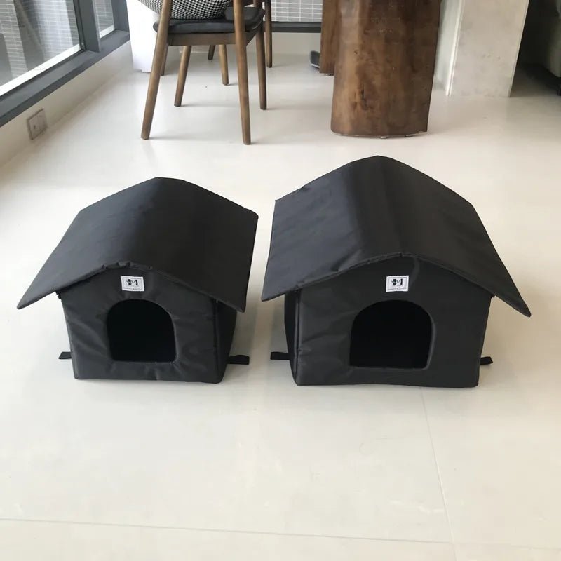 Outdoor Cat House Puppy Kitten Outdoor Shelter Waterproof Pet Cave Insulated Foldable Pet Tent Bed Removable Washable Pet House - Furbury