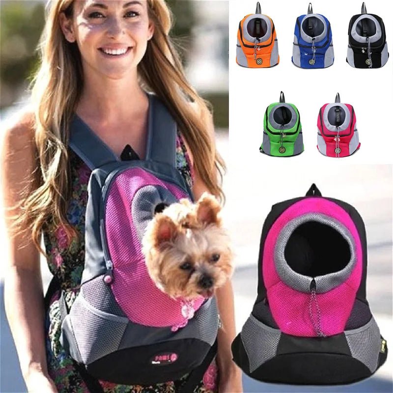 Outdoor Pet Dog Carrier Bag Portable Travel Backpack Front Bag Double Shoulder Mesh Backpack Head Carrying Bags For Cat - Furbury