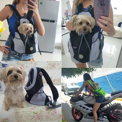 Outdoor Pet Dog Carrier Bag Portable Travel Backpack Front Bag Double Shoulder Mesh Backpack Head Carrying Bags For Cat - Furbury