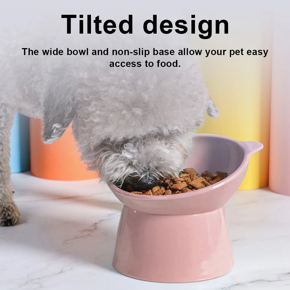 Pet Cat Dog Bowl High Foot Dog Bowl Neck Protector Cat Pet Food Water Bowl Anti - Overturning Binaural Washable Pet Feeding Bowl - Furbury