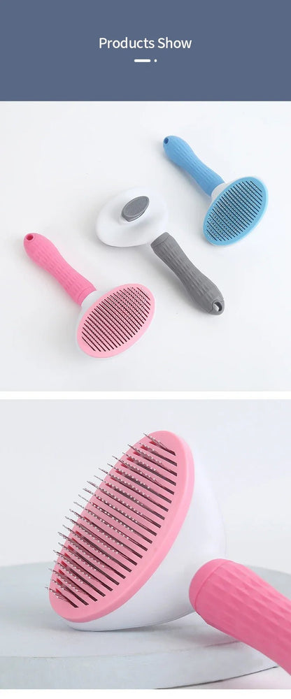 Pet Cat Hair Brush Dog Comb Grooming And Care Cat Brush Stainless Steel Comb For Long Hair Dog Cleaning Pets Cat Dog Accessories - Furbury