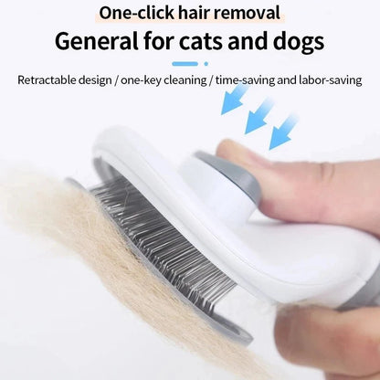 Pet Cat Hair Brush Dog Comb Grooming And Care Cat Brush Stainless Steel Comb For Long Hair Dog Cleaning Pets Cat Dog Accessories - Furbury