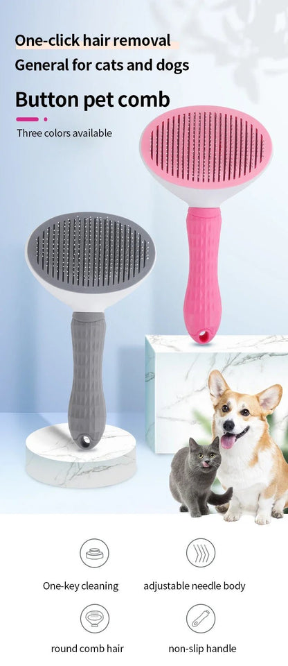 Pet Cat Hair Brush Dog Comb Grooming And Care Cat Brush Stainless Steel Comb For Long Hair Dog Cleaning Pets Cat Dog Accessories - Furbury