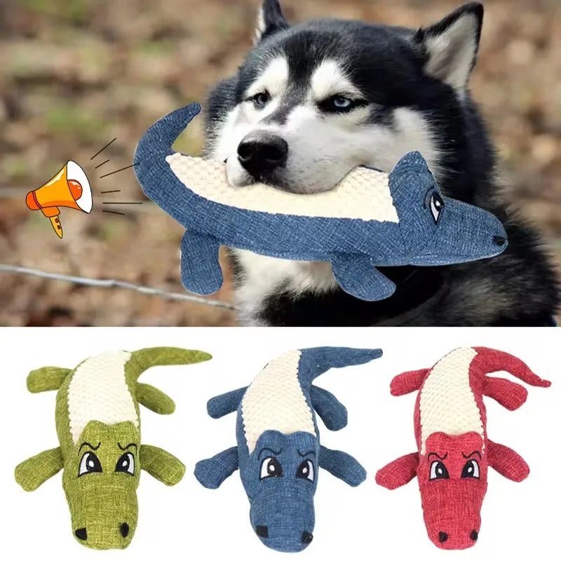 Pet Chew Toys Interactive Cartoon Animal Plush Alligator Shape Dog Sound Toy Gnawing Grinding Teeth Training Supplies - Furbury