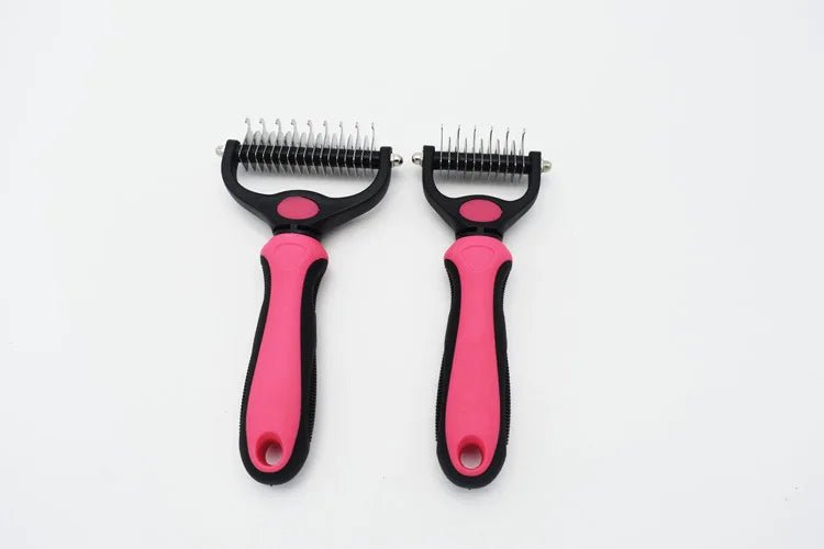 Pet Deshedding Brush Brush - Double - Sided Undercoat Rake Pet Hair Removal Comb Cat Dog Brush Pet Hair Grooming Tool Puppy - Furbury