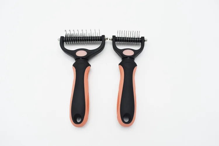 Pet Deshedding Brush Brush - Double - Sided Undercoat Rake Pet Hair Removal Comb Cat Dog Brush Pet Hair Grooming Tool Puppy - Furbury