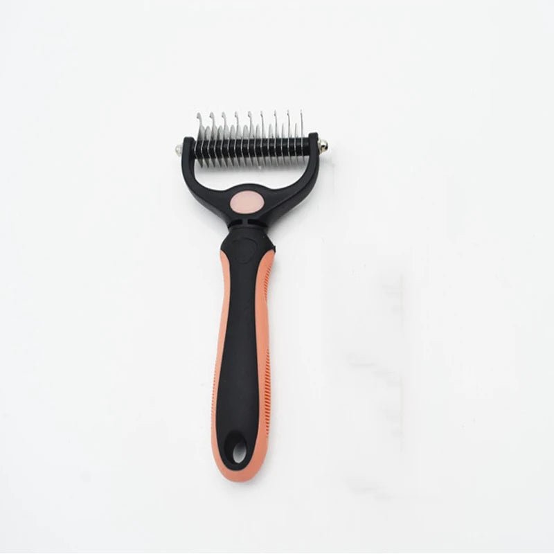 Pet Deshedding Brush Brush - Double - Sided Undercoat Rake Pet Hair Removal Comb Cat Dog Brush Pet Hair Grooming Tool Puppy - Furbury