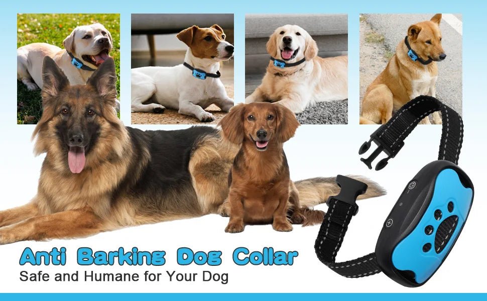 Pet Dog Anti Barking Device USB Rechargeable Dogs Training Collar Ultrasonic Stop Barking Vibration Anti Bark Collar - Furbury