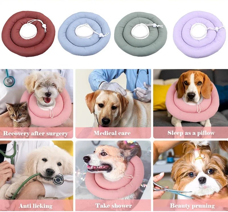 Pet Dog Cat Protection Collar Adjustable Elizabethan Collar Wounds Recovery Collar Waterproof Dog & Cat Neck Cones - Furbury