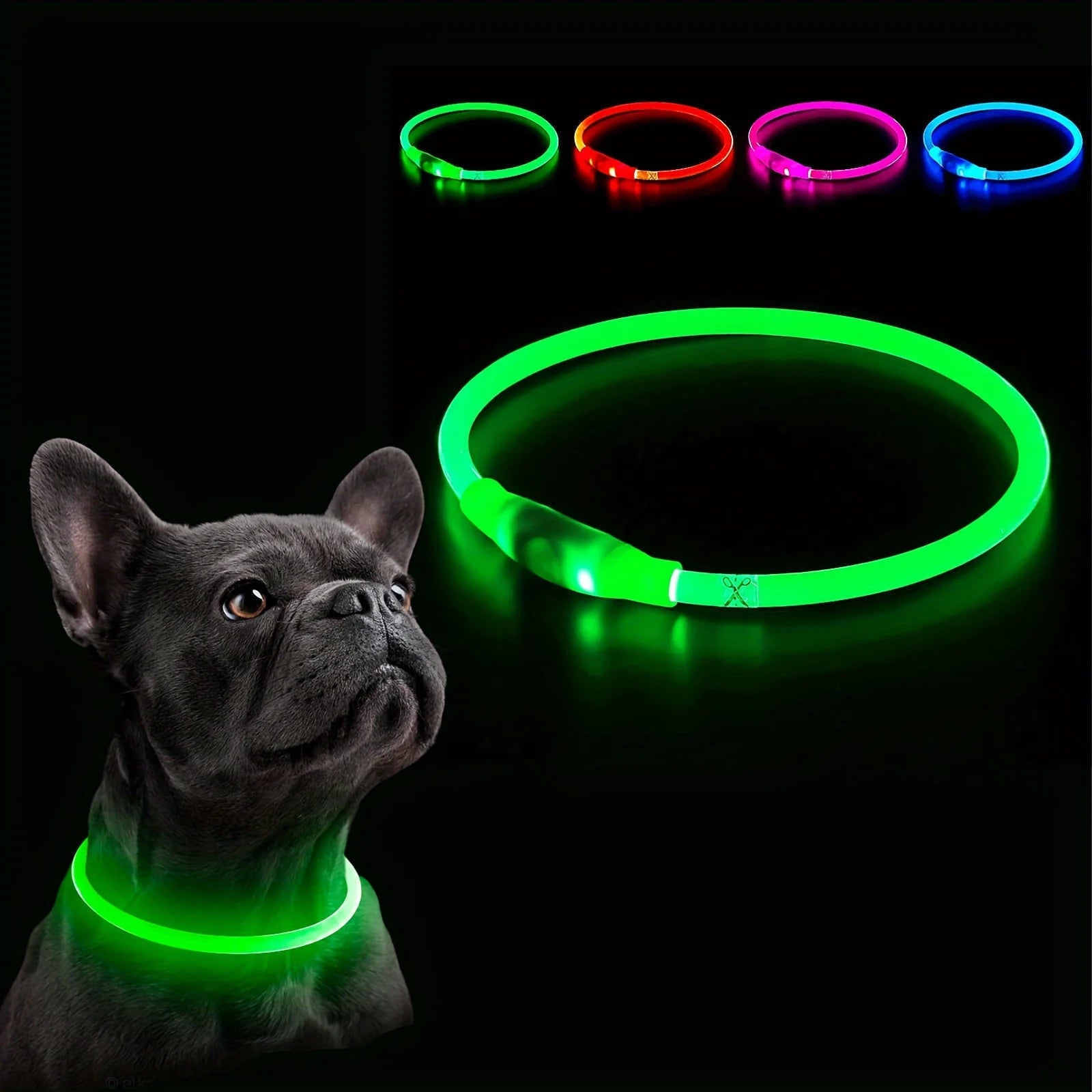 Pet Dog LED Light Collar Luminous Anti - Lost Dog Collar USB Rechargeable Dog Necklace Collar - Furbury