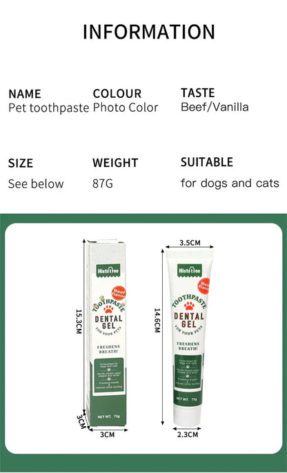 Pet Dog Tootpaste Cleaning Supplies Vanilla Beef Flavor Pet Cat Dog Toothpaste - Furbury