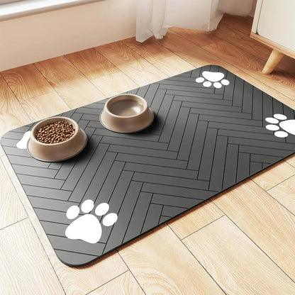 Pet Feeding Mat - Absorbent Pet Placemat for Food and Water Bowl, with Waterproof Rubber Backing, Quick Dry Water Mat for Dog Cat - Furbury