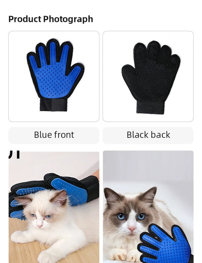 Pet Hair Remover Gloves Cat Dog Massage Bathing Cleaning Grooming Supplies Silicone Hair Sticking Removal Brush - Furbury