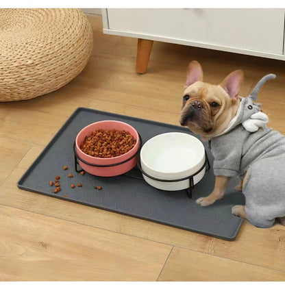 Pet Placemat Cat Dog Drinking Feeding Placemat Feeder Mats Cat Feed Mat Dog Food bowl Mat Silicone Waterproof Pet Bowl Pad - Furbury