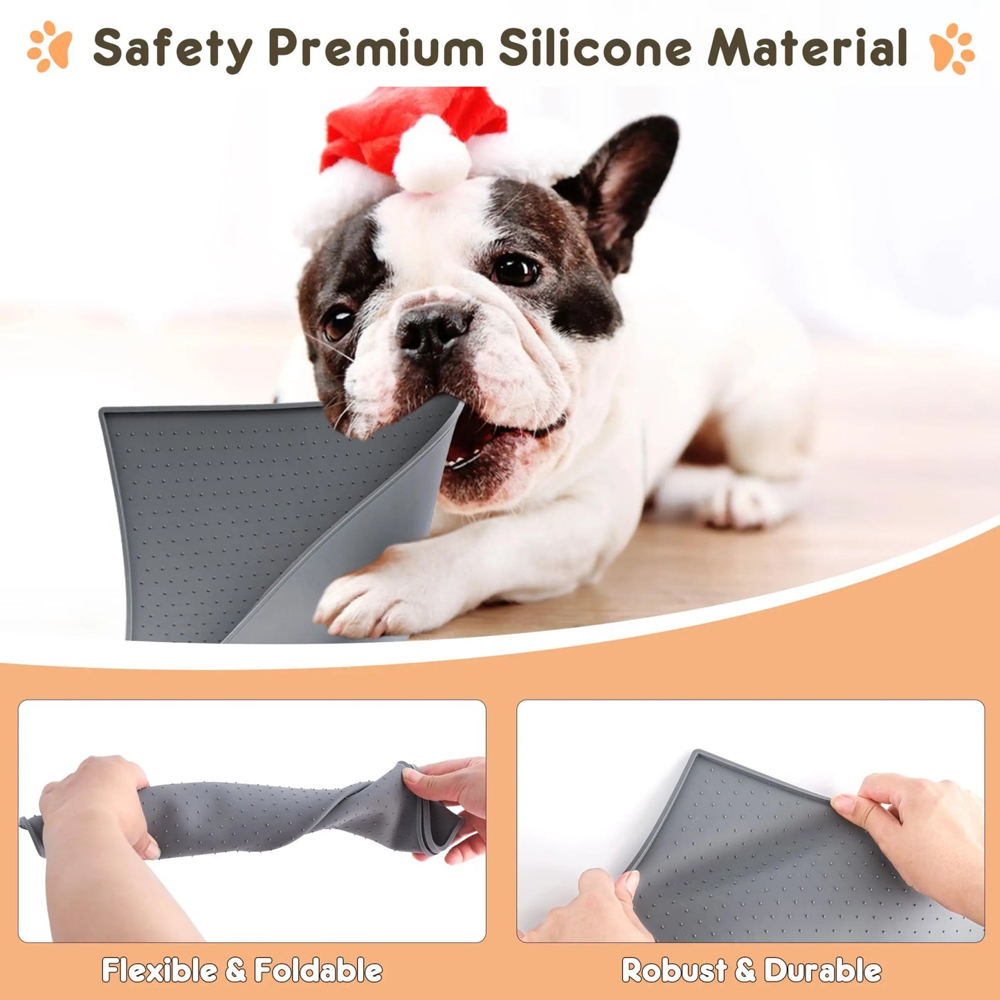 Pet Placemat Nonspill Easy to Clean Foldable Cat and Dog Feeding Mat Silicone Non - slip Waterproof Pet Mat - Furbury