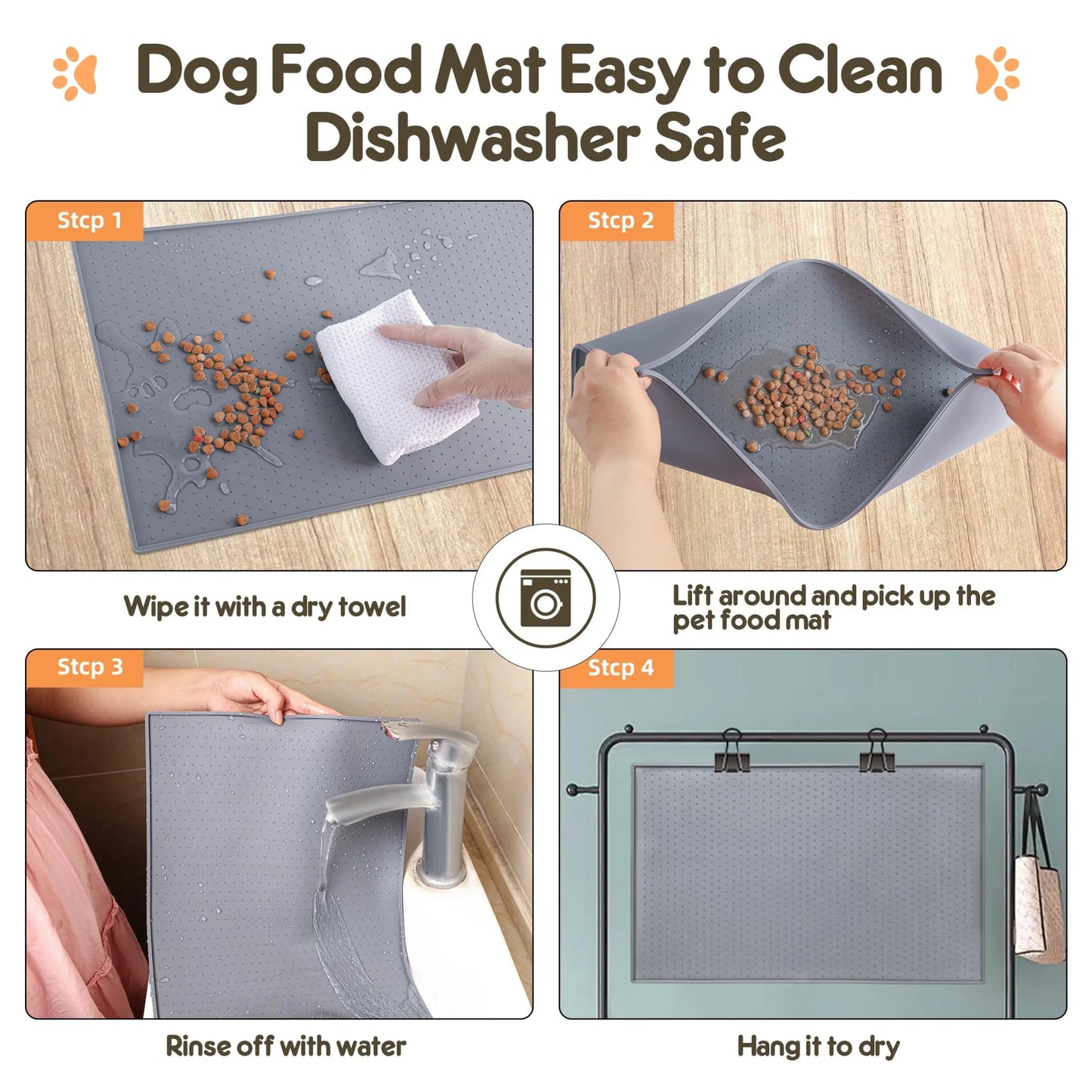 Pet Placemat Nonspill Easy to Clean Foldable Cat and Dog Feeding Mat Silicone Non - slip Waterproof Pet Mat - Furbury