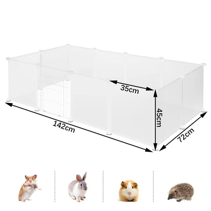 Pet Playpen DIY Metal Wire Exercise Modular Enclosure Pet Run with Door Small Animals Cage for Guinea Pig Rabbit Gerbil Hedgehog - Furbury