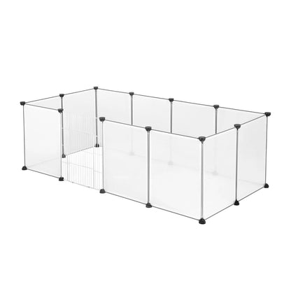 Pet Playpen DIY Metal Wire Exercise Modular Enclosure Pet Run with Door Small Animals Cage for Guinea Pig Rabbit Gerbil Hedgehog - Furbury