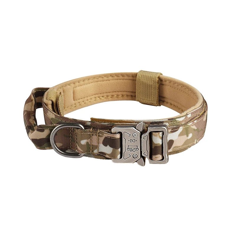 Pet Products Outdoor Tactical Dog Collar Metal Buckle Breathability Nylon Collar Medium and Large Dog Training Neck Collar Dog - Furbury