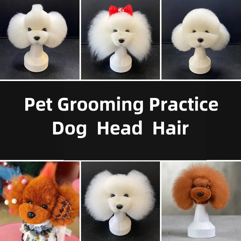 Pet simulated head hair fake dog head model beautician practice cutting dog hair dog body Wig Pet Grooming Trimming Practice - Furbury