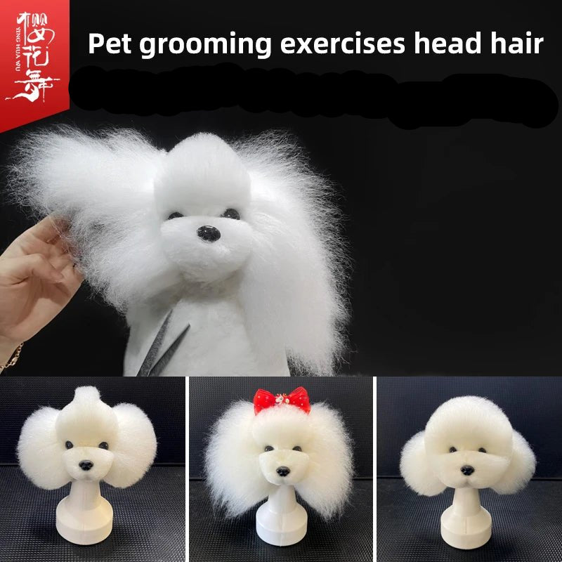 Pet simulated head hair fake dog head model beautician practice cutting dog hair dog body Wig Pet Grooming Trimming Practice - Furbury