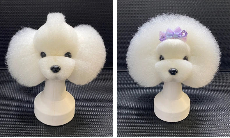 Pet simulated head hair fake dog head model beautician practice cutting dog hair dog body Wig Pet Grooming Trimming Practice - Furbury