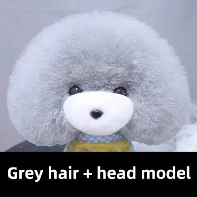 Pet simulated head hair fake dog head model beautician practice cutting dog hair dog body Wig Pet Grooming Trimming Practice - Furbury