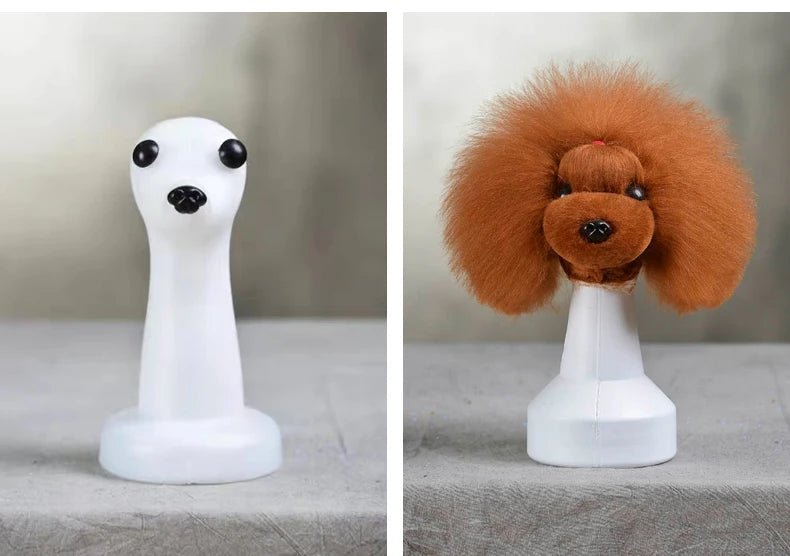 Pet simulated head hair fake dog head model beautician practice cutting dog hair dog body Wig Pet Grooming Trimming Practice - Furbury