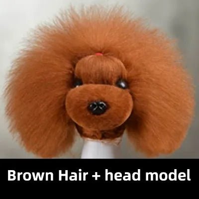 Pet simulated head hair fake dog head model beautician practice cutting dog hair dog body Wig Pet Grooming Trimming Practice - Furbury