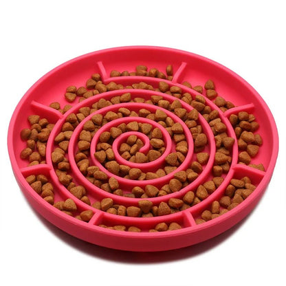 Pet supplies Slow Food Bowl Cat Anti - Knockover Anti - Slip Food Bowl Puppy Anti - choking Silicone Toy Food Plate - Furbury