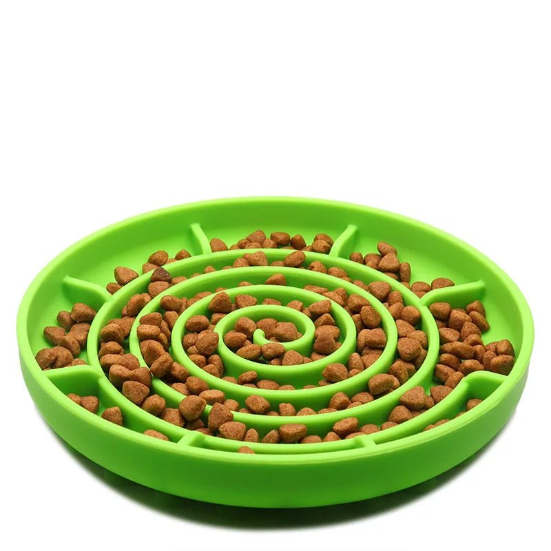 Pet supplies Slow Food Bowl Cat Anti - Knockover Anti - Slip Food Bowl Puppy Anti - choking Silicone Toy Food Plate - Furbury