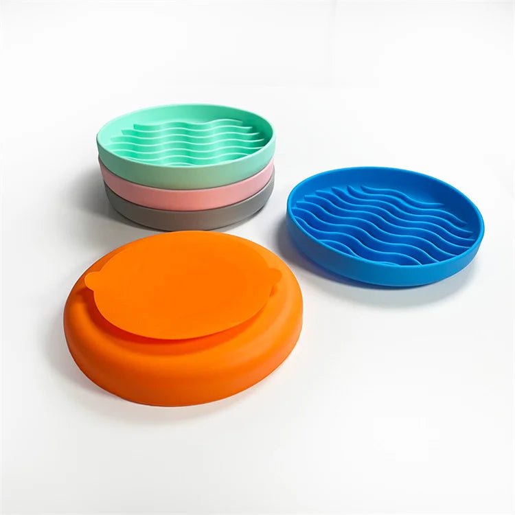 Pet supplies Slow Food Bowl Cat Anti - Knockover Anti - Slip Food Bowl Puppy Anti - choking Silicone Toy Food Plate - Furbury