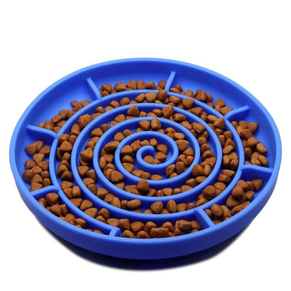 Pet supplies Slow Food Bowl Cat Anti - Knockover Anti - Slip Food Bowl Puppy Anti - choking Silicone Toy Food Plate - Furbury