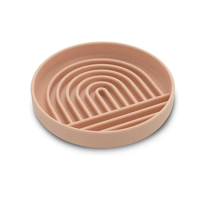 Pet supplies Slow Food Bowl Cat Anti - Knockover Anti - Slip Food Bowl Puppy Anti - choking Silicone Toy Food Plate - Furbury