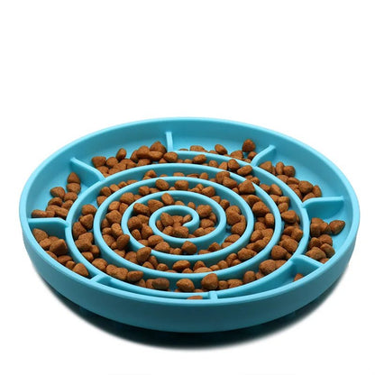 Pet supplies Slow Food Bowl Cat Anti - Knockover Anti - Slip Food Bowl Puppy Anti - choking Silicone Toy Food Plate - Furbury