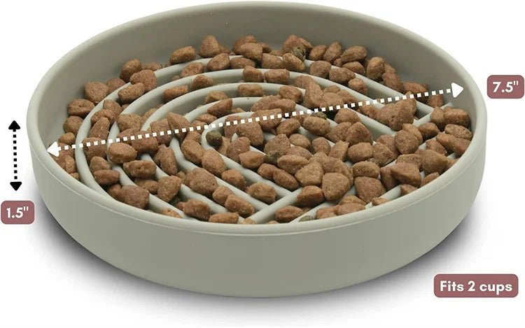 Pet supplies Slow Food Bowl Cat Anti - Knockover Anti - Slip Food Bowl Puppy Anti - choking Silicone Toy Food Plate - Furbury