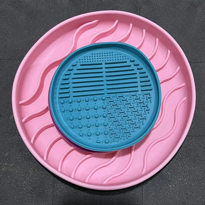 Pet supplies Slow Food Bowl Cat Anti - Knockover Anti - Slip Food Bowl Puppy Anti - choking Silicone Toy Food Plate - Furbury