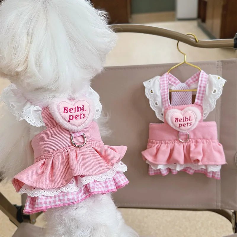 Pink Princess Accessories For Small Dogs Love Baby Pet Vest Harness Collar Apparel XS XL Kitten Puppy Cat Chest Strap Yorkshire - Furbury