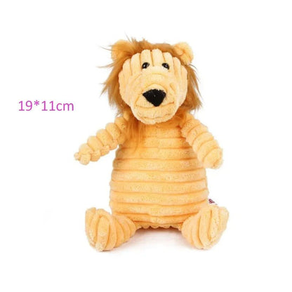 Plush Dog Toy Animals Shape Bite Resistant Squeaky Toys Corduroy Dog Toys for Small Large Dogs Puppy Pets Training Accessories - Furbury