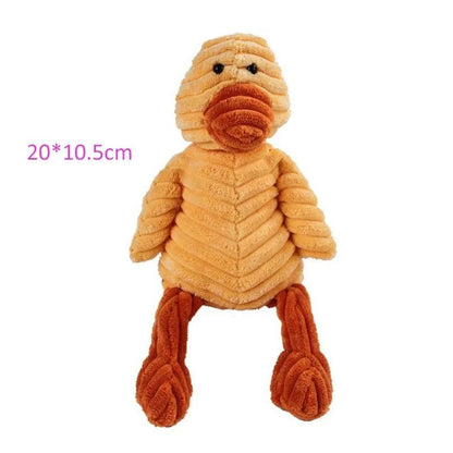 Plush Dog Toy Animals Shape Bite Resistant Squeaky Toys Corduroy Dog Toys for Small Large Dogs Puppy Pets Training Accessories - Furbury