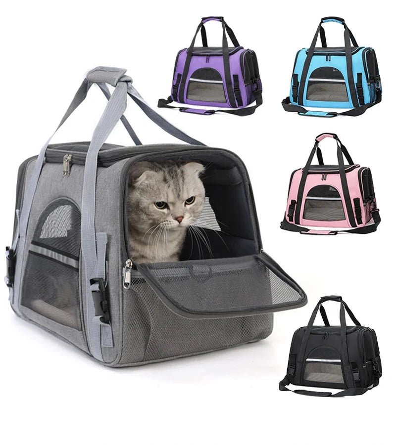 Portable Dog Cat Carrier Bag Pet Puppy Travel Bags Breathable Mesh Foldable Cats Dog Handbag Travel Pet Bag Transport Bag - Furbury