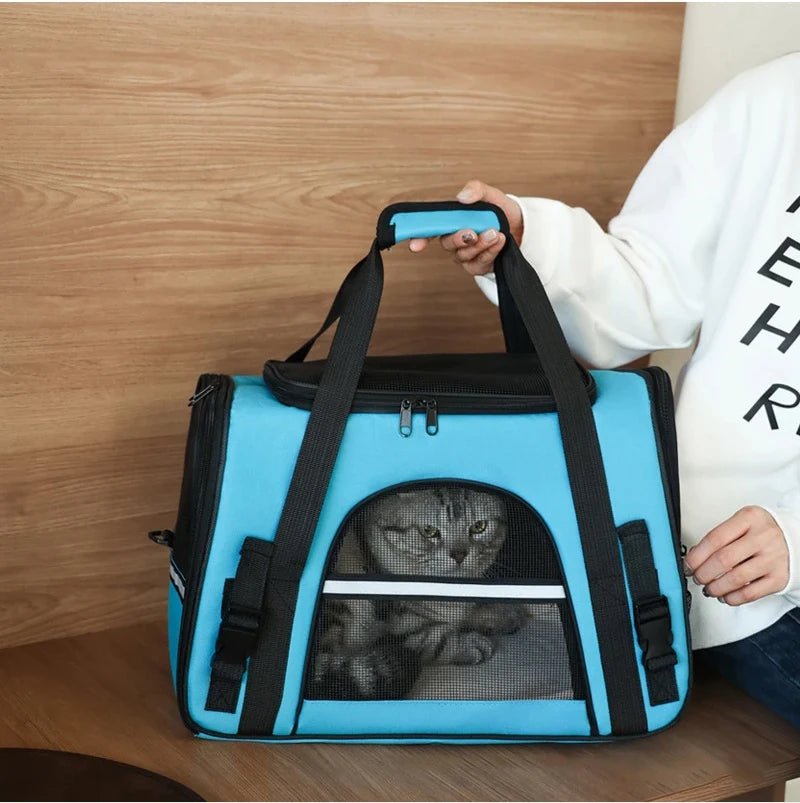 Portable Dog Cat Carrier Bag Pet Puppy Travel Bags Breathable Mesh Foldable Cats Dog Handbag Travel Pet Bag Transport Bag - Furbury