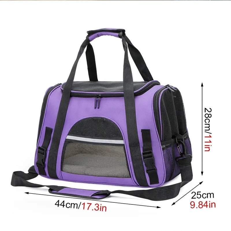 Portable Dog Cat Carrier Bag Pet Puppy Travel Bags Breathable Mesh Foldable Cats Dog Handbag Travel Pet Bag Transport Bag - Furbury