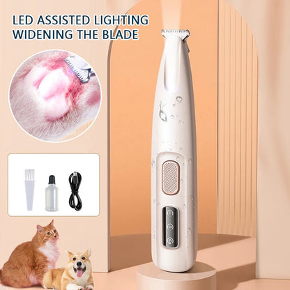 Portable Dog Paw Trimmer with Led Light Rechargeable Cordless Nail Grinder Shaver for Cats And Other Pets Nail Grooming Tools - Furbury