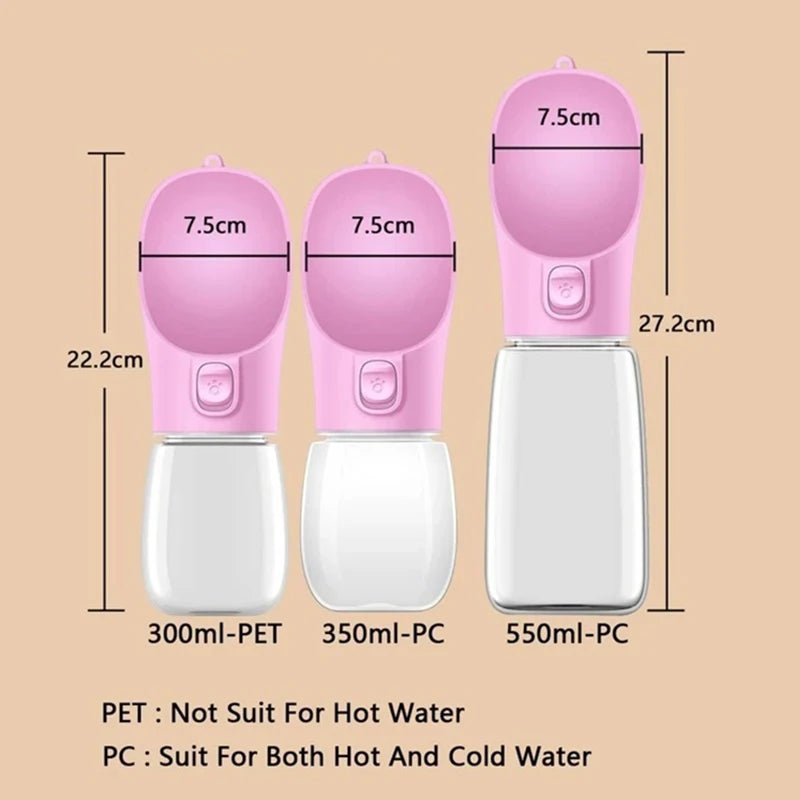 Portable Dog Water Bottle For Small Large Dogs Cat Outdoor Leakproof Walking Drinking Bowls Chihuahua French Bulldog Supplies - Furbury