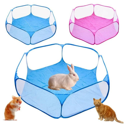 Portable Pet Cat Dog Cage Tent Playpen Folding Fence For Hamster Hedgehog Small Animals Breathable Puppy Cat Rabbit Guinea Pig - Furbury