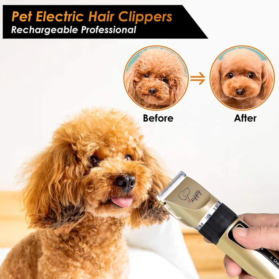 Professional Dog Hair Clipper All Metal Rechargeable Pet Trimmer Cat Shaver Cutting Machine Puppy Grooming Haircut Low Noice - Furbury