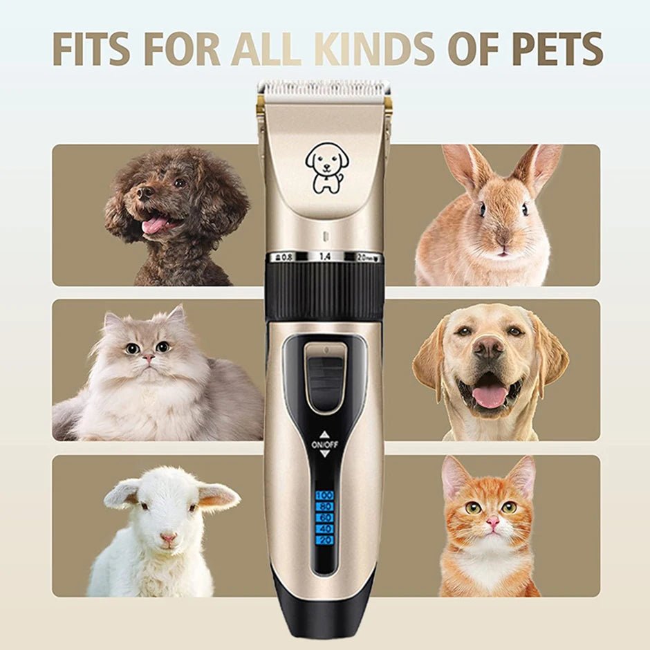 Professional Dog Hair Clipper All Metal Rechargeable Pet Trimmer Cat Shaver Cutting Machine Puppy Grooming Haircut Low Noice - Furbury