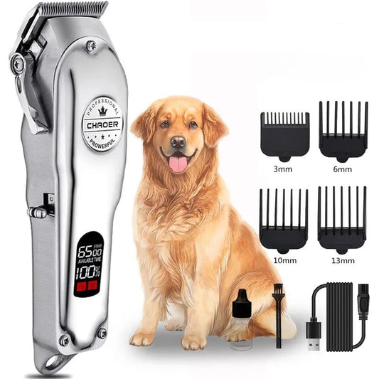 Professional Dog Hair Clipper All Metal Rechargeable Pet Trimmer Cat Shaver Cutting Machine Puppy Grooming Haircut Low Noice - Furbury